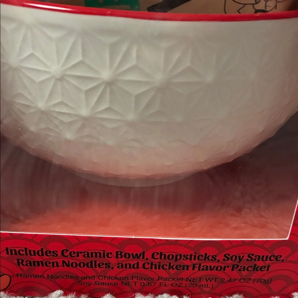 Ramen Gift Set with Red and White Bowl
